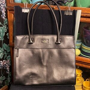 Kate Spade Maeve Grove Street Black Leather Tote Handbag